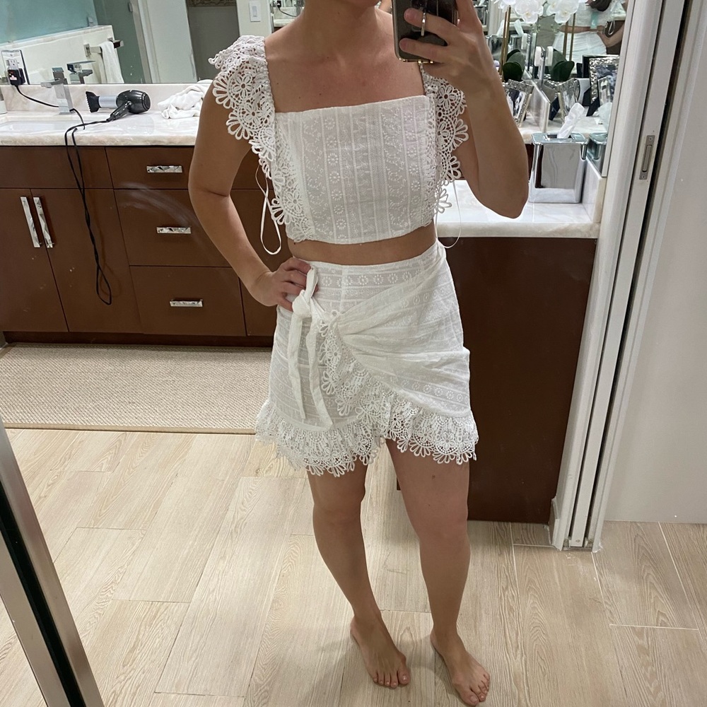 BRAND NEW WITH TAGS! ADORABLE SKIRT AND CROP TOP SET!